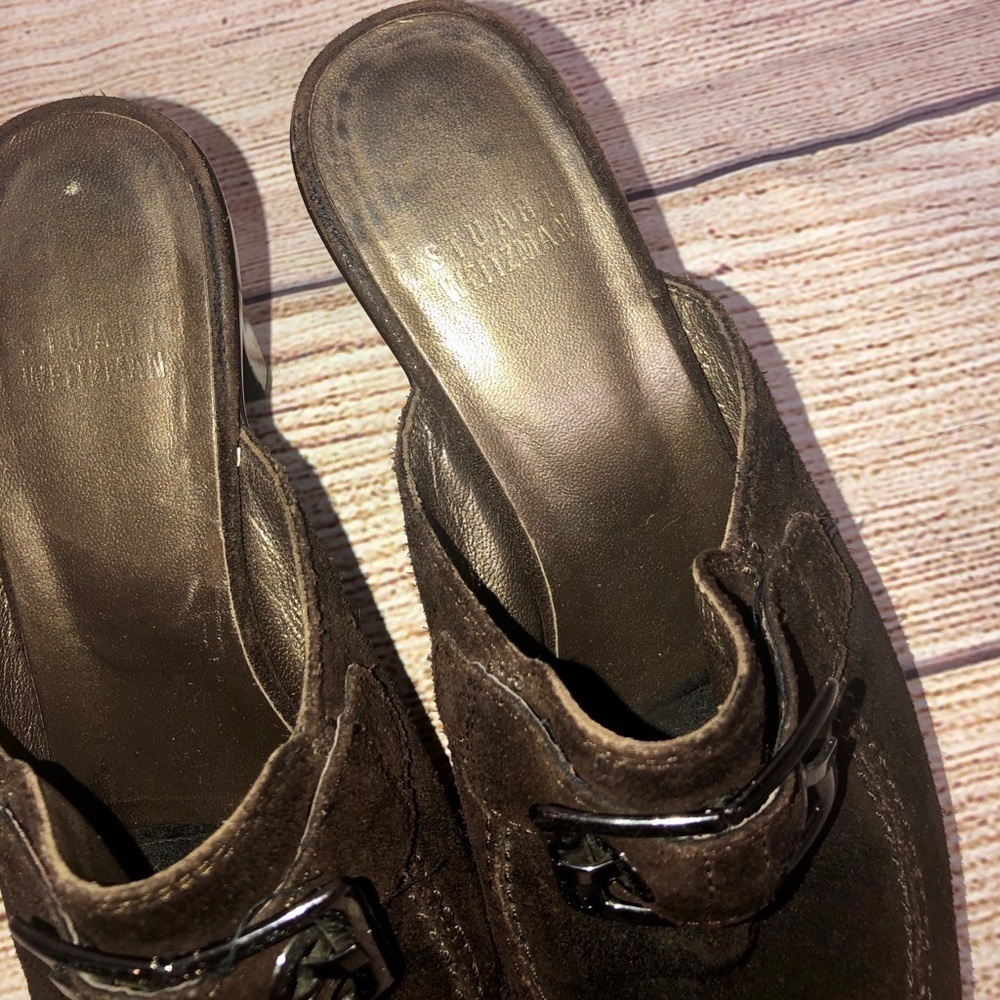 Stuart Weitzman Double Agent Cola Suede Mule - Picture 4 of 12